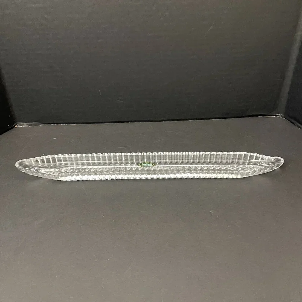 Shannon by Godinger Harmony Crystal Olive Tray 16 1/8